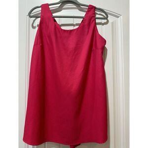 Anna Lane Pink Sleeveless Dress Casual Sundress Tie Back Detail Size L